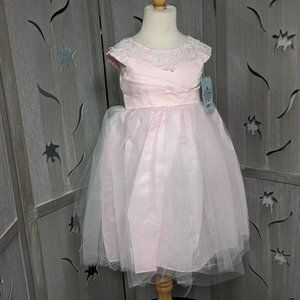 New easter tutu flower girl dress pink crochet with tulle size 2